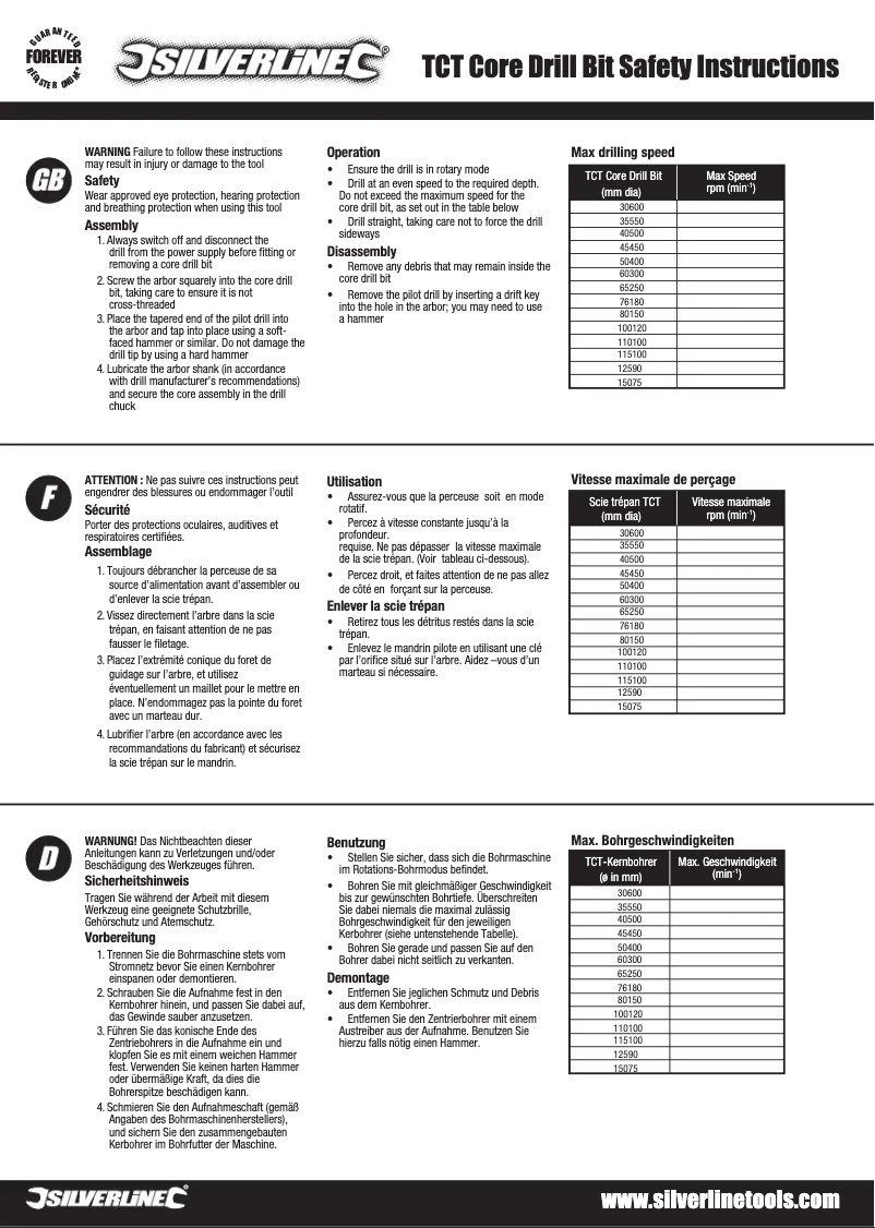 Page 1 of the manual User Manual Silverline 509115