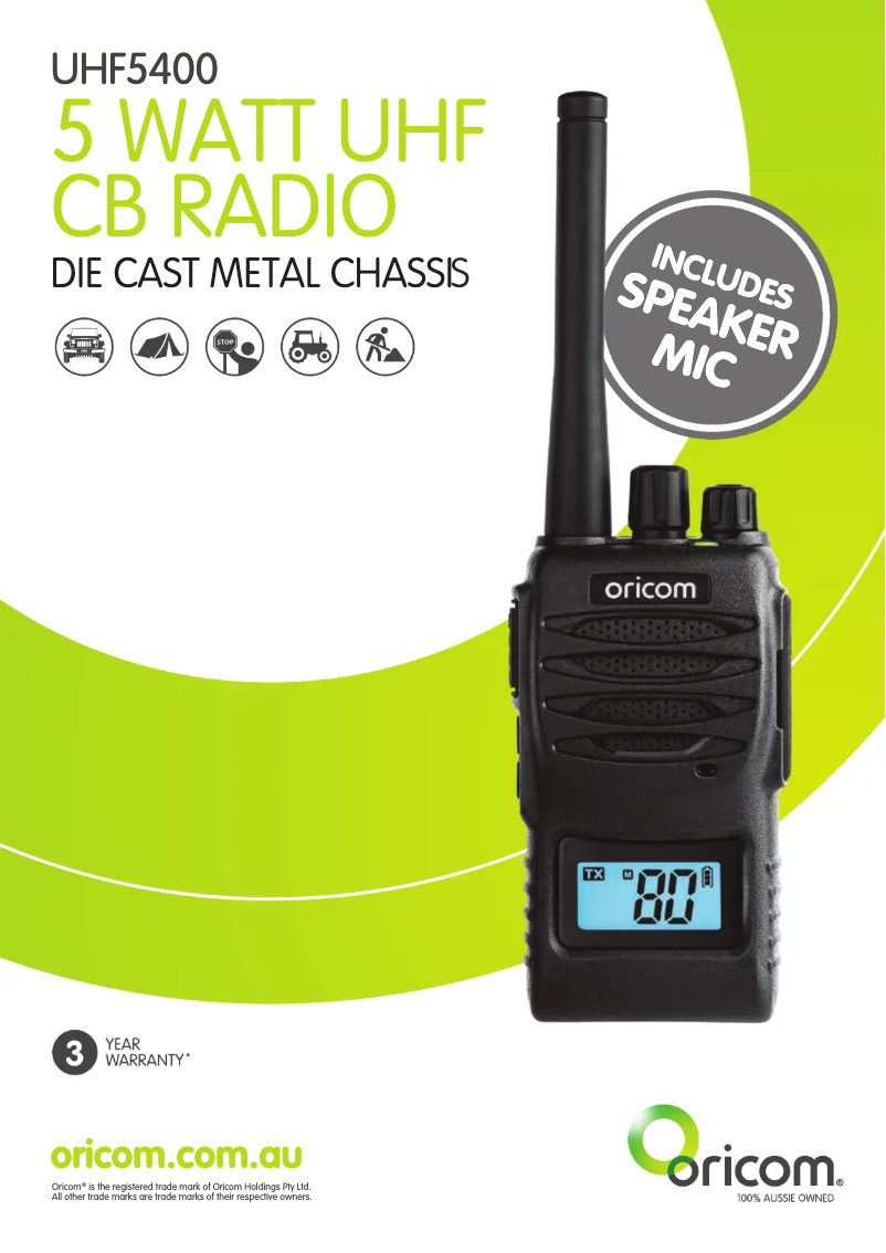 Image de la première page du manuel de l'appareil UHF5400