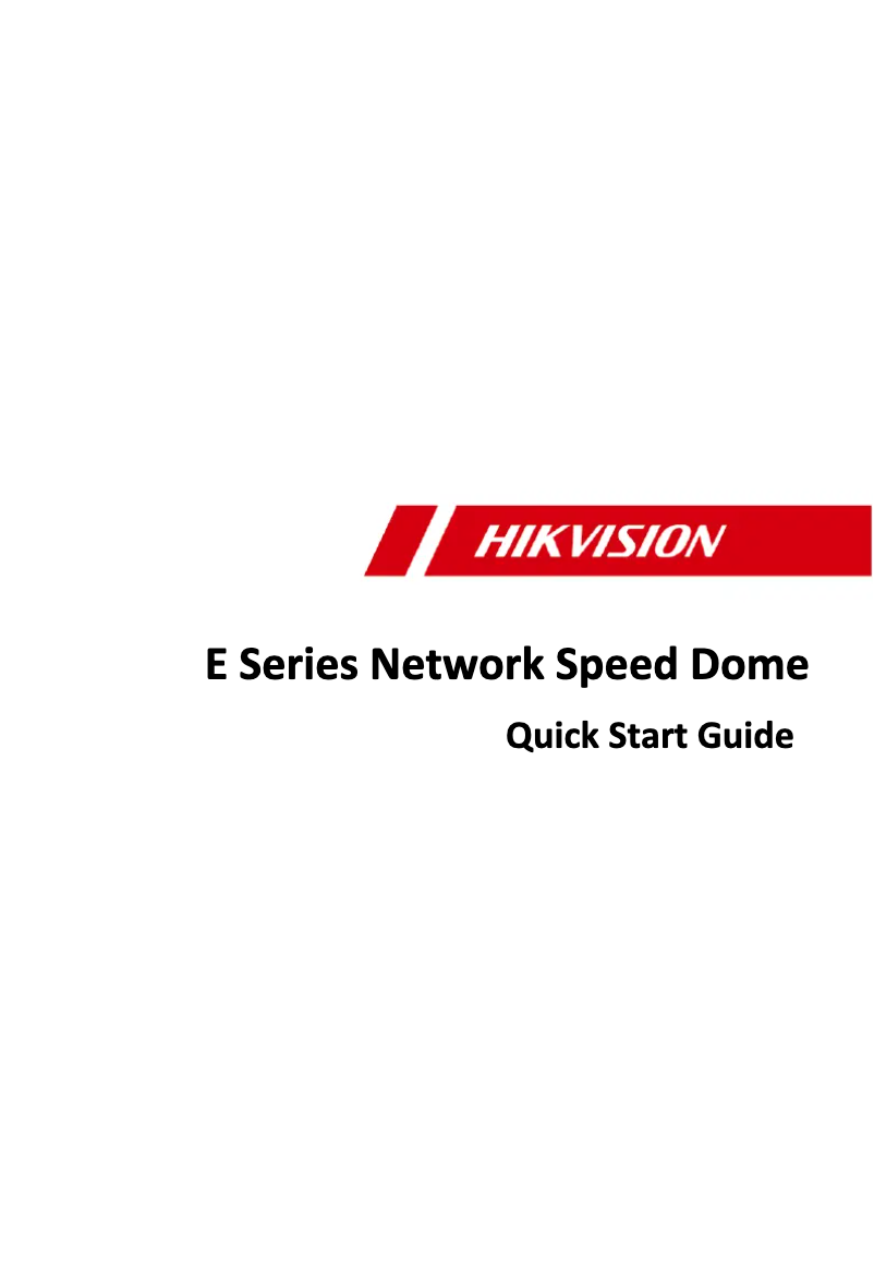 Page 1 of the manual Quick Start Guide Hikvision DS-2SE7C144IW-AE