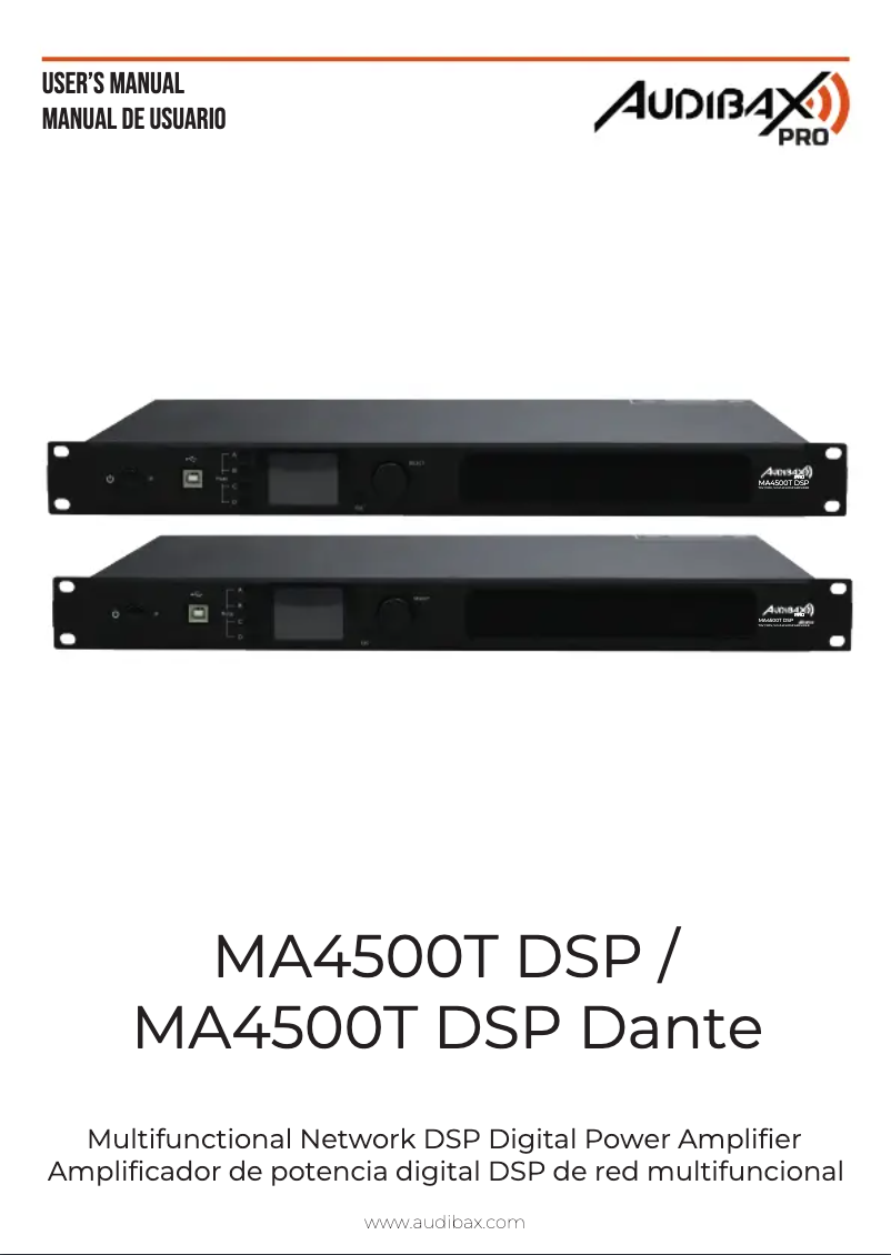 First page image of the manual for MA4500T DSP Dante