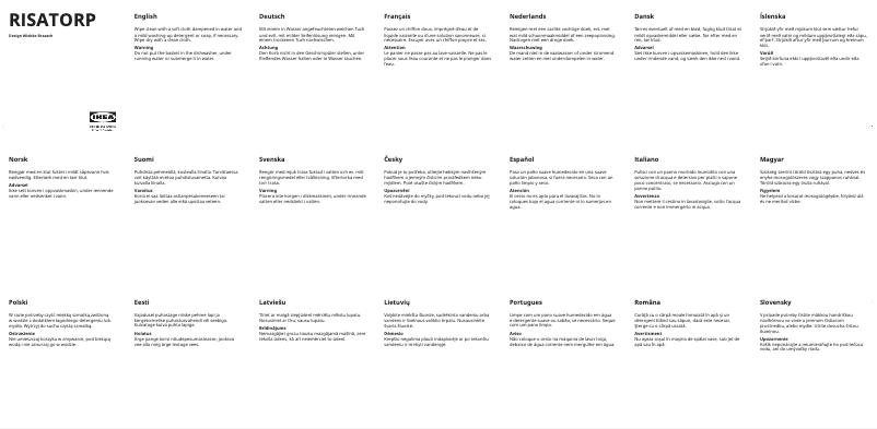 Page 1 of the manual User Manual Ikea RISATORP 202.816.31