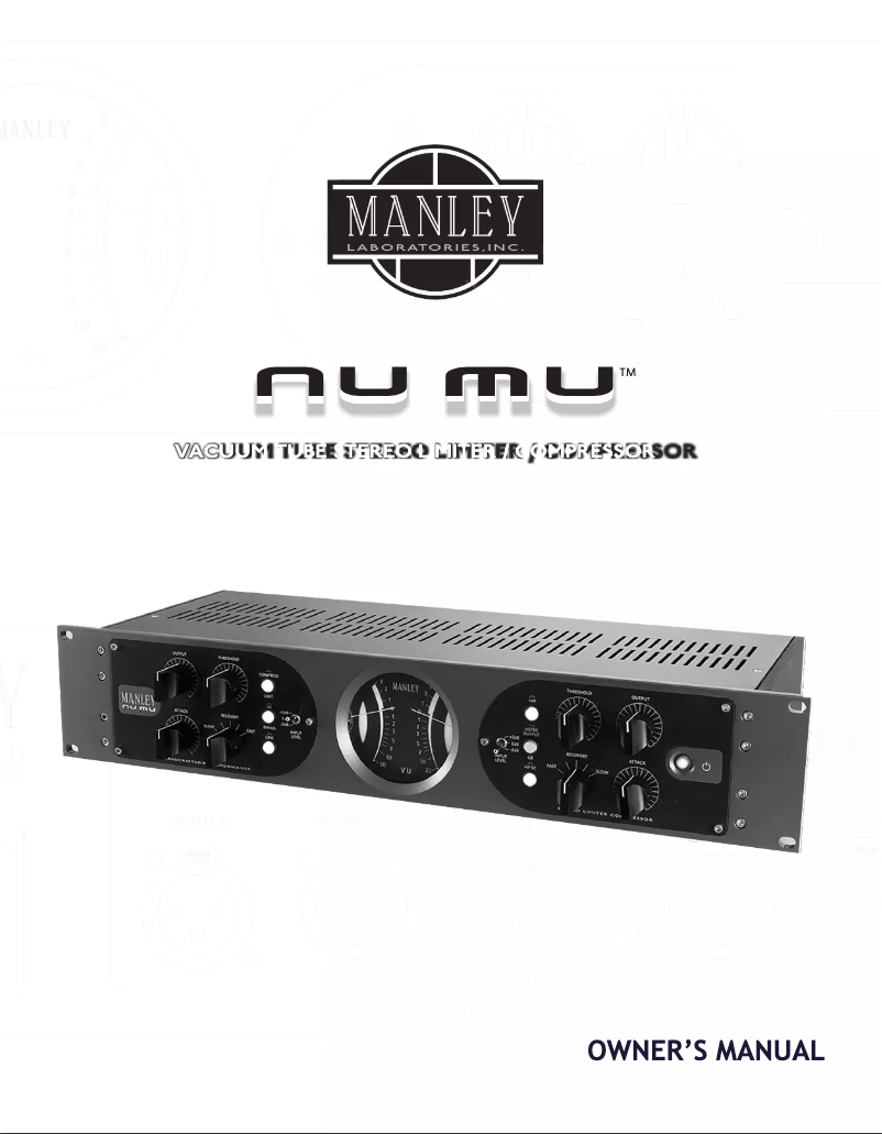 First page image of the manual for Nu Mu