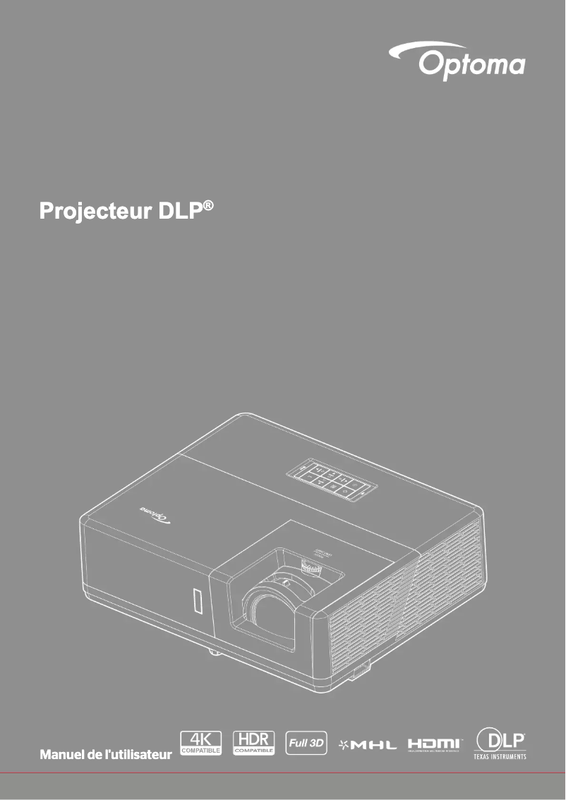 Page 1 of the manual User Manual Optoma ZU606TSTe