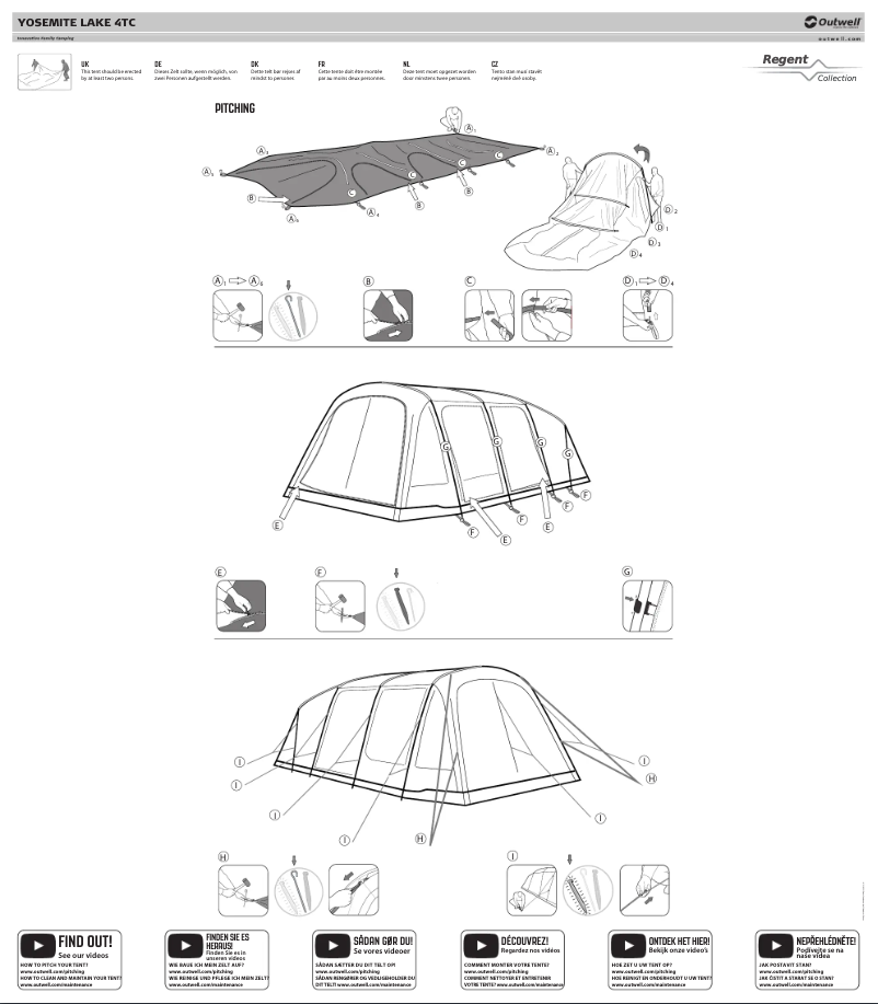 Page 1 of the manual Installation Guide Outwell Yosemite Lake 4TC