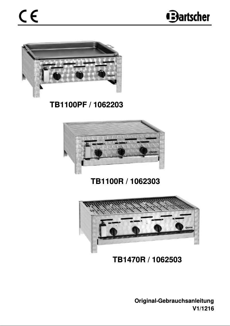 First page image of the manual for TB1100PF