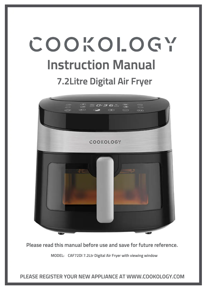 First page image of the manual for CAF72DI