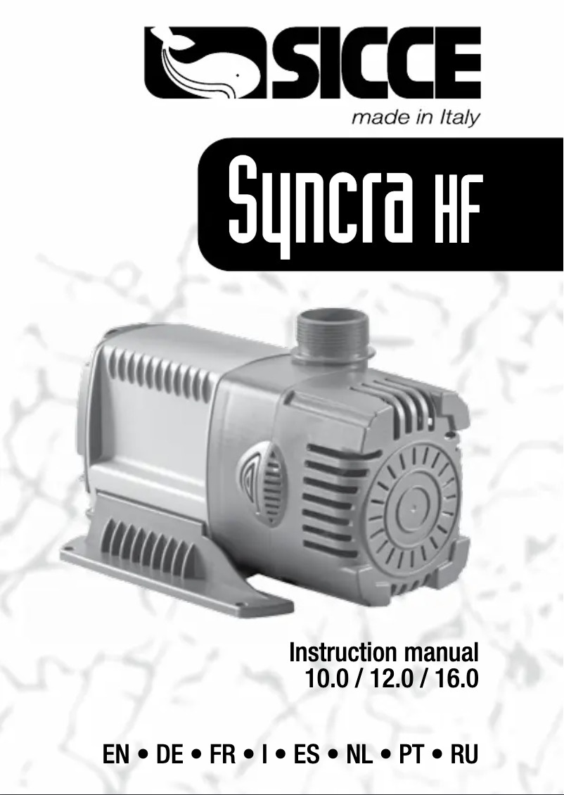 First page image of the manual for Syncra HF 16.0