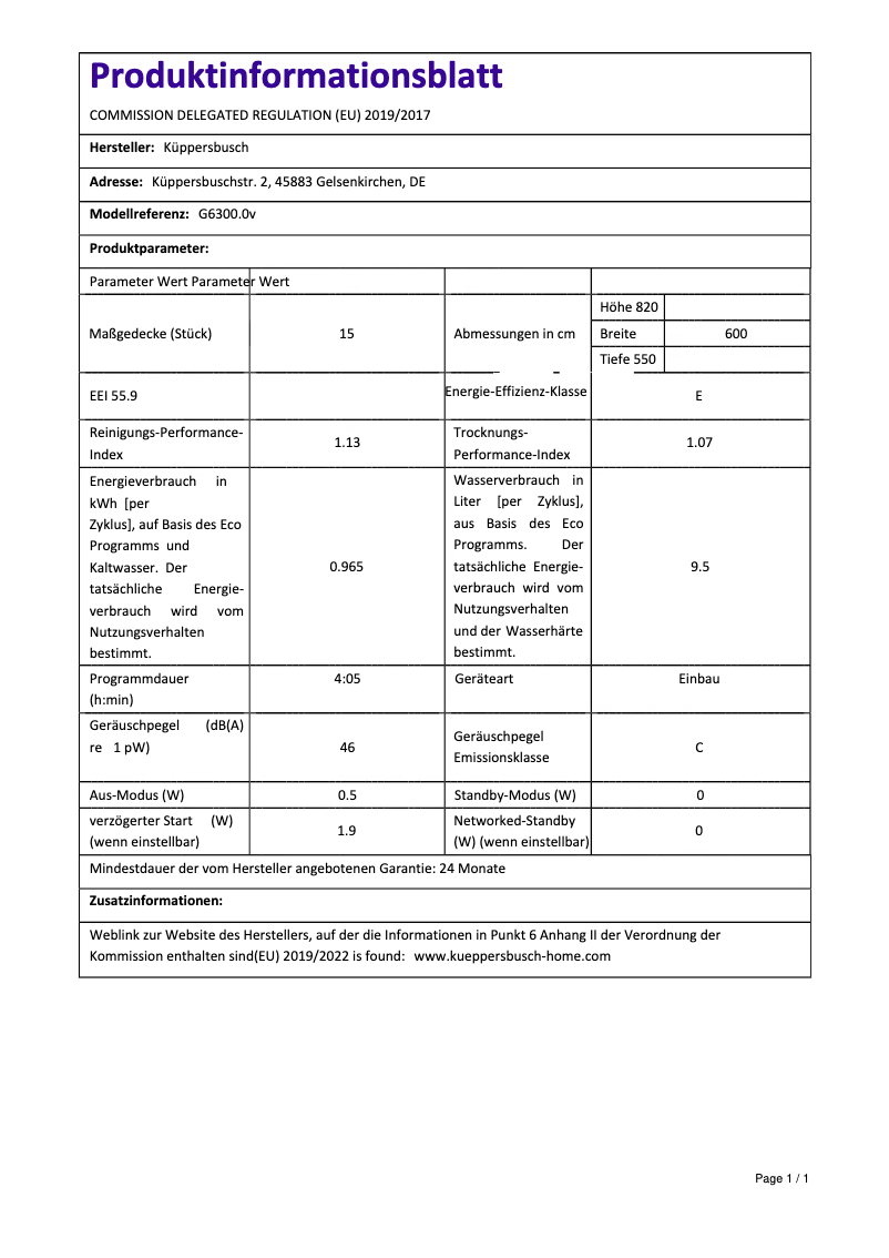 First page image of the manual for G6300.0v