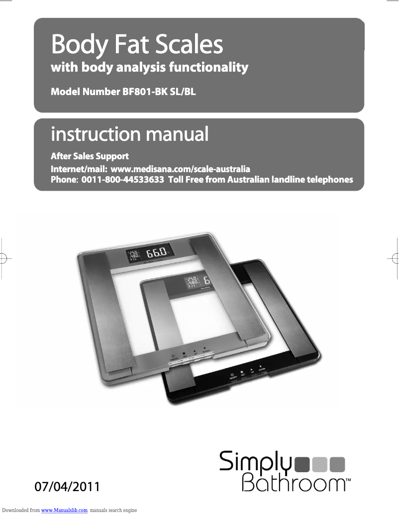 Page 1 of the manual User Manual Welby BF801-BK SL