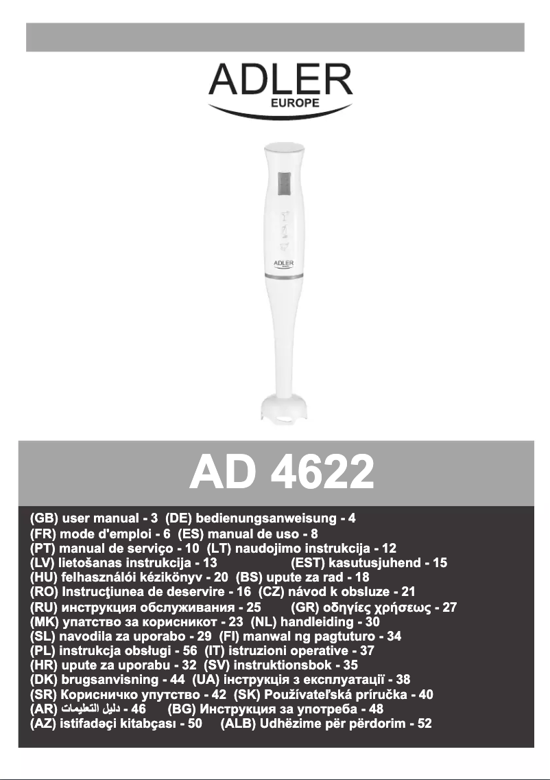 Page 1 of the manual User Manual Adler AD 4622