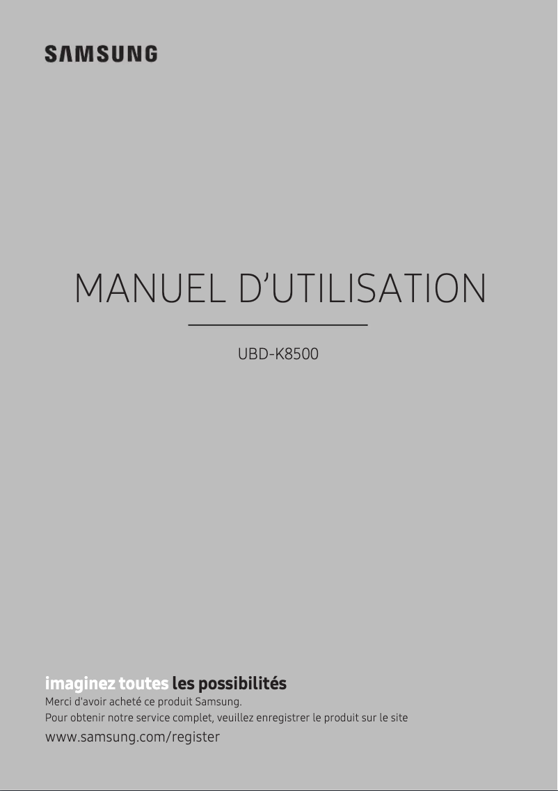 First page image of the manual for UBD-K8500