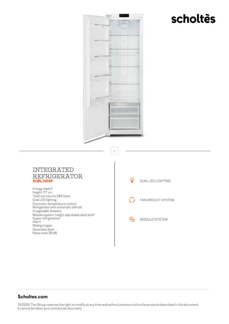 First page image of the manual for SORL1300F