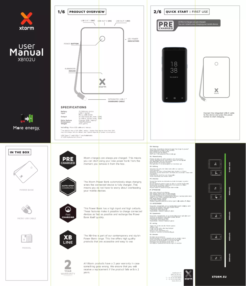 First page image of the manual for XB102U