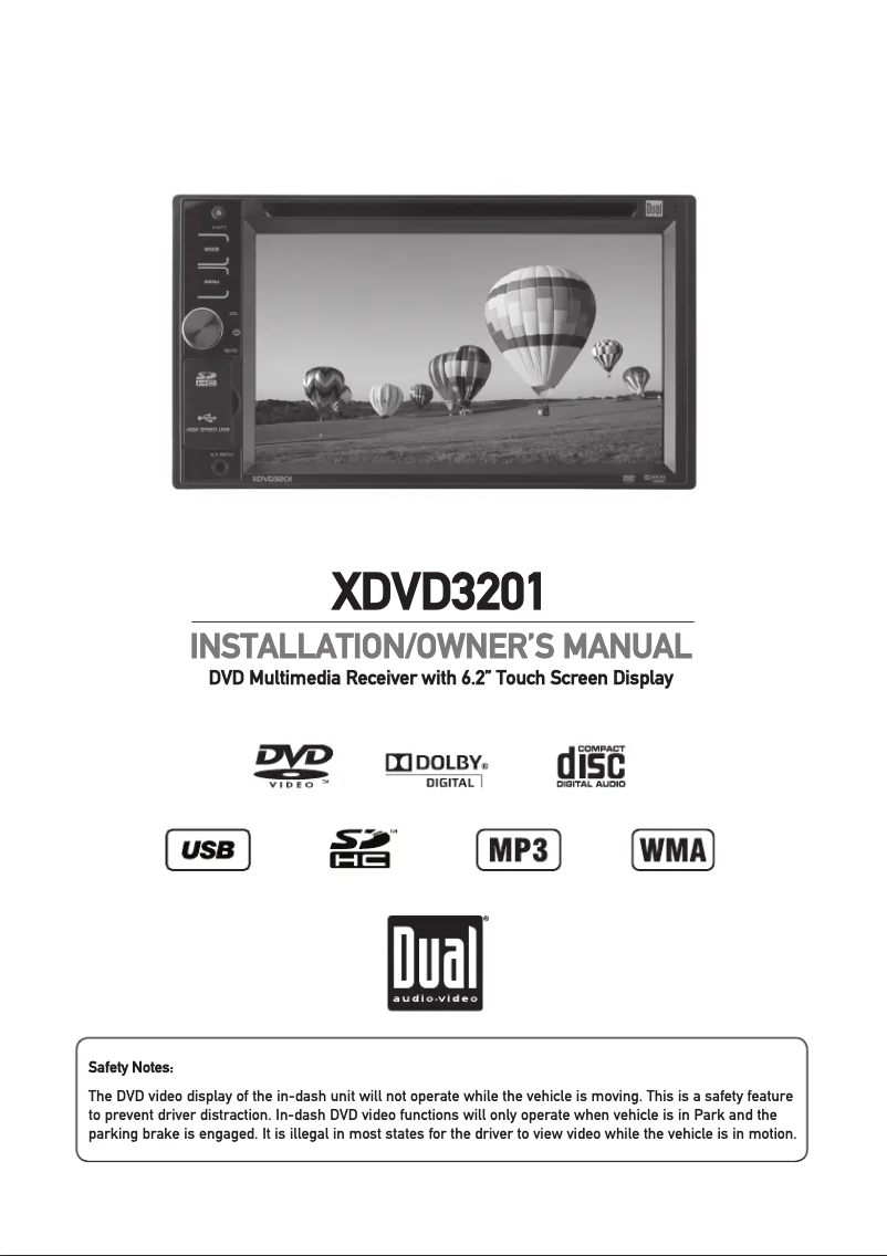 First page image of the manual for XDVD3201