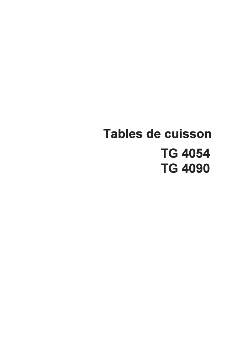 First page image of the manual for TG4054GP