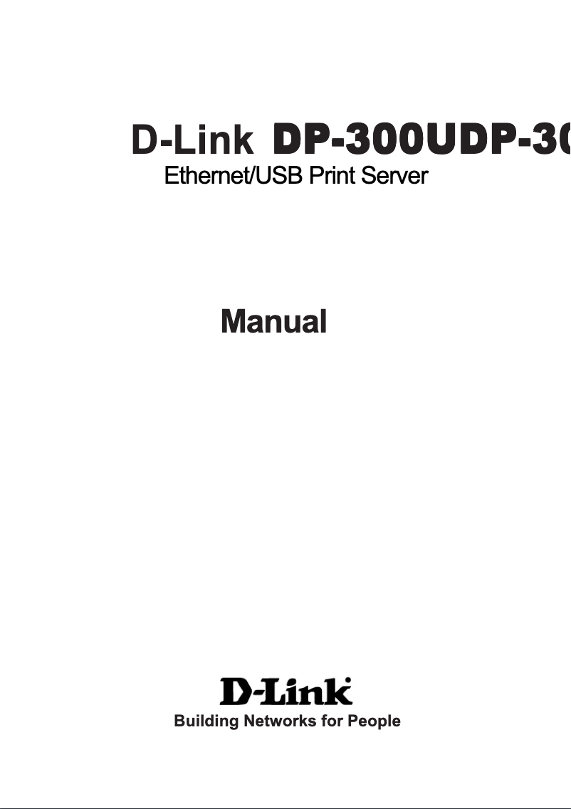 First page image of the manual for DP-300U