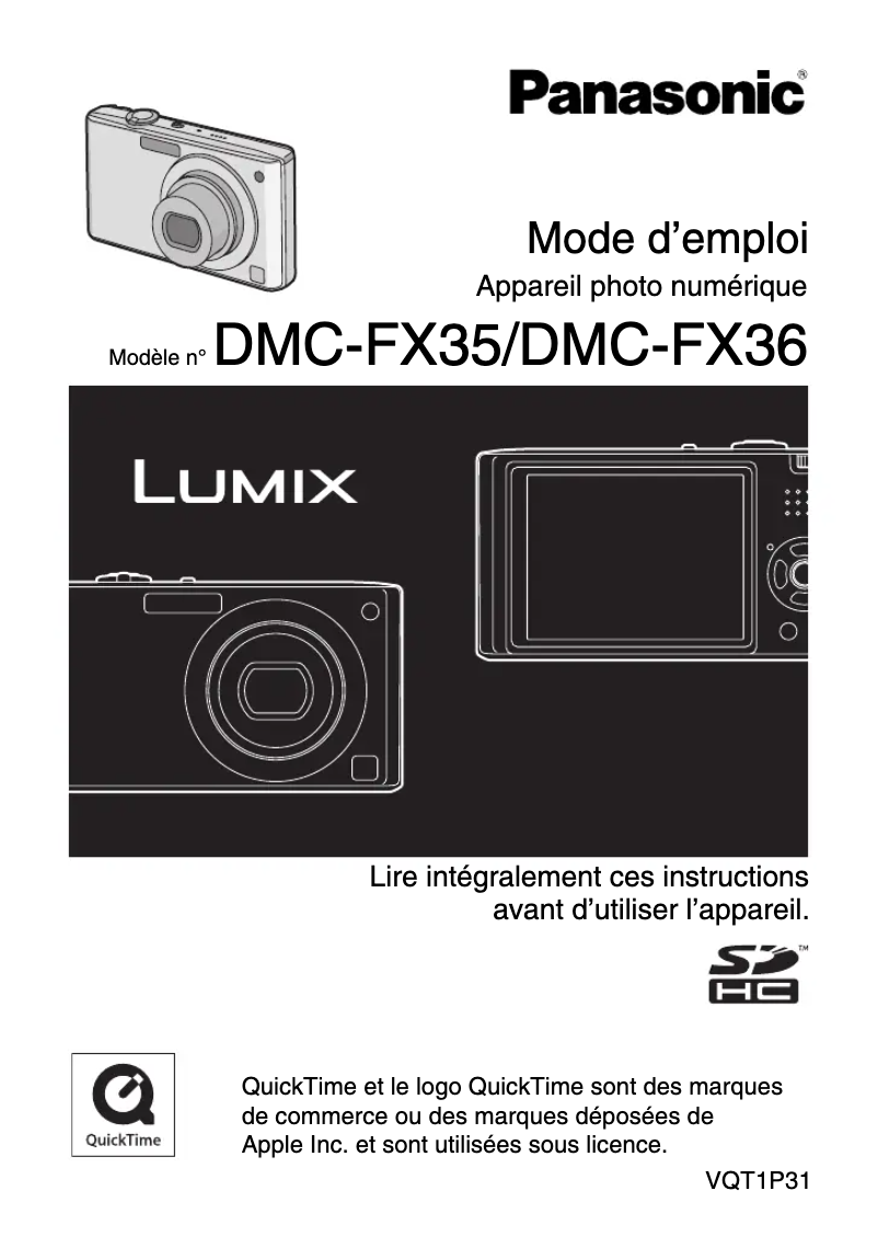Page 1 of the manual User Manual Panasonic Lumix DMC-FX36