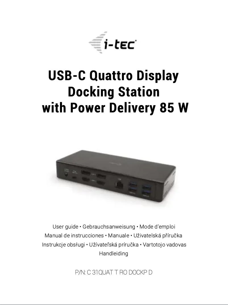 First page image of the manual for C31QUATTRODOCKP