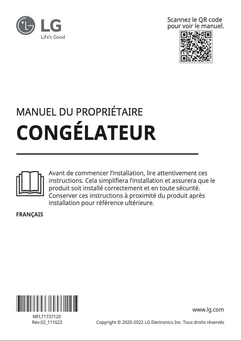 Page 1 of the manual User Manual LG GC-B414ELFM