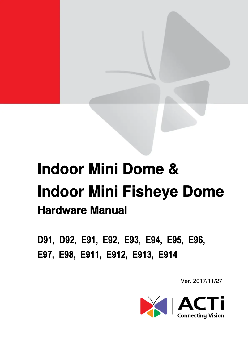 Page 1 of the manual User Manual ACTi E91