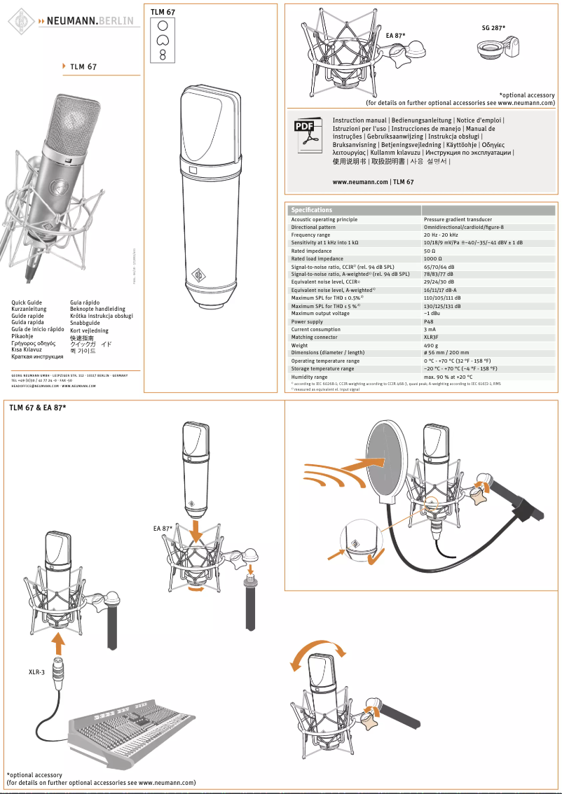 Page 1 de la notice Guide de démarrage rapide Neumann U 64