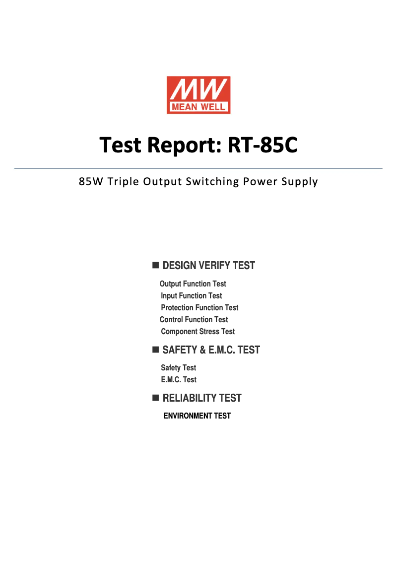 First page image of the manual for RT-85C