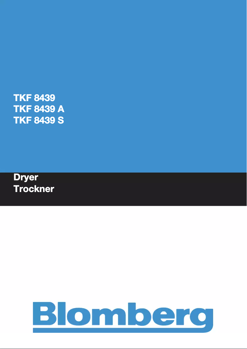 First page image of the manual for TKF 8439 S