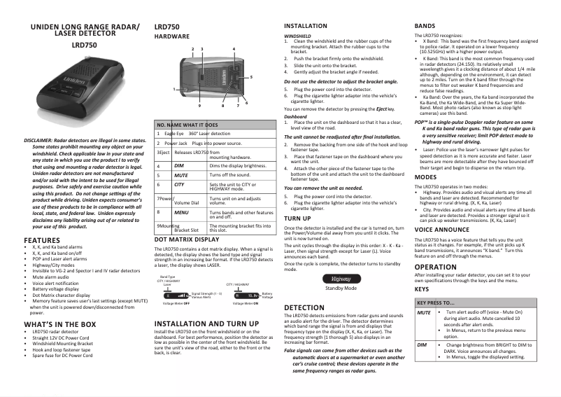 First page image of the manual for LRD750