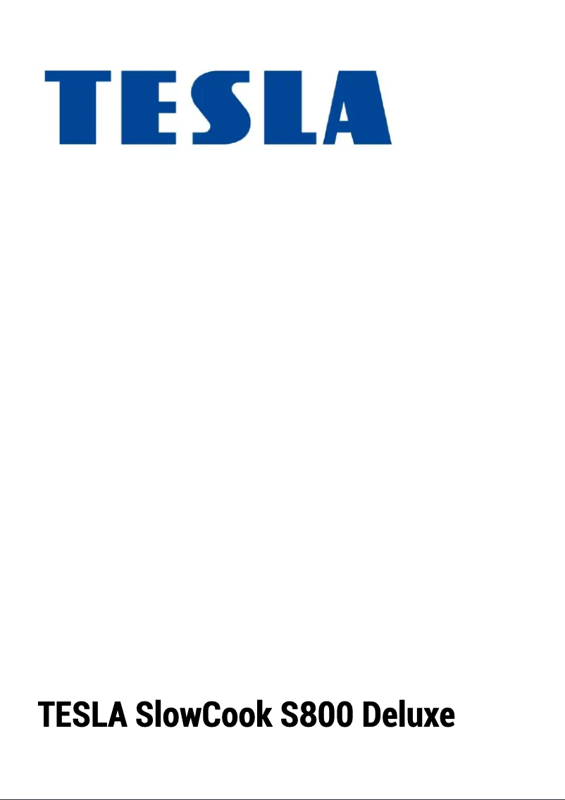 Page 1 of the manual User Manual Tesla SlowCook S800 Deluxe