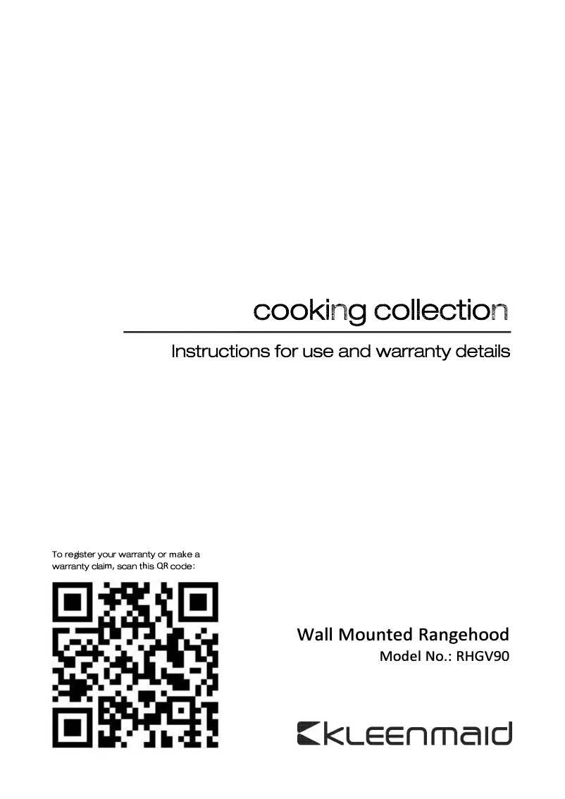 First page image of the manual for RHGV90