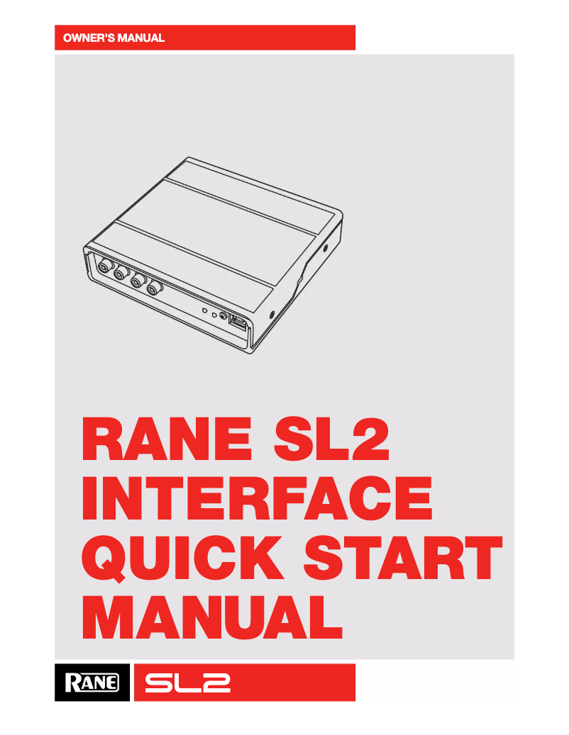 First page image of the manual for SL2