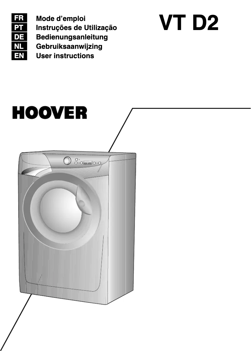 Page 1 of the manual User Manual Hoover VT 912D22/1-S
