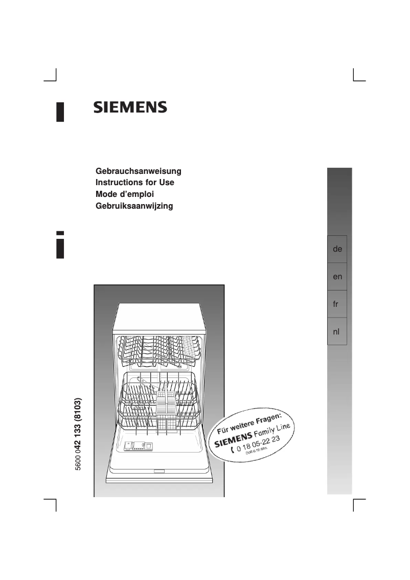 Page 1 of the manual User Manual Siemens SE66A590