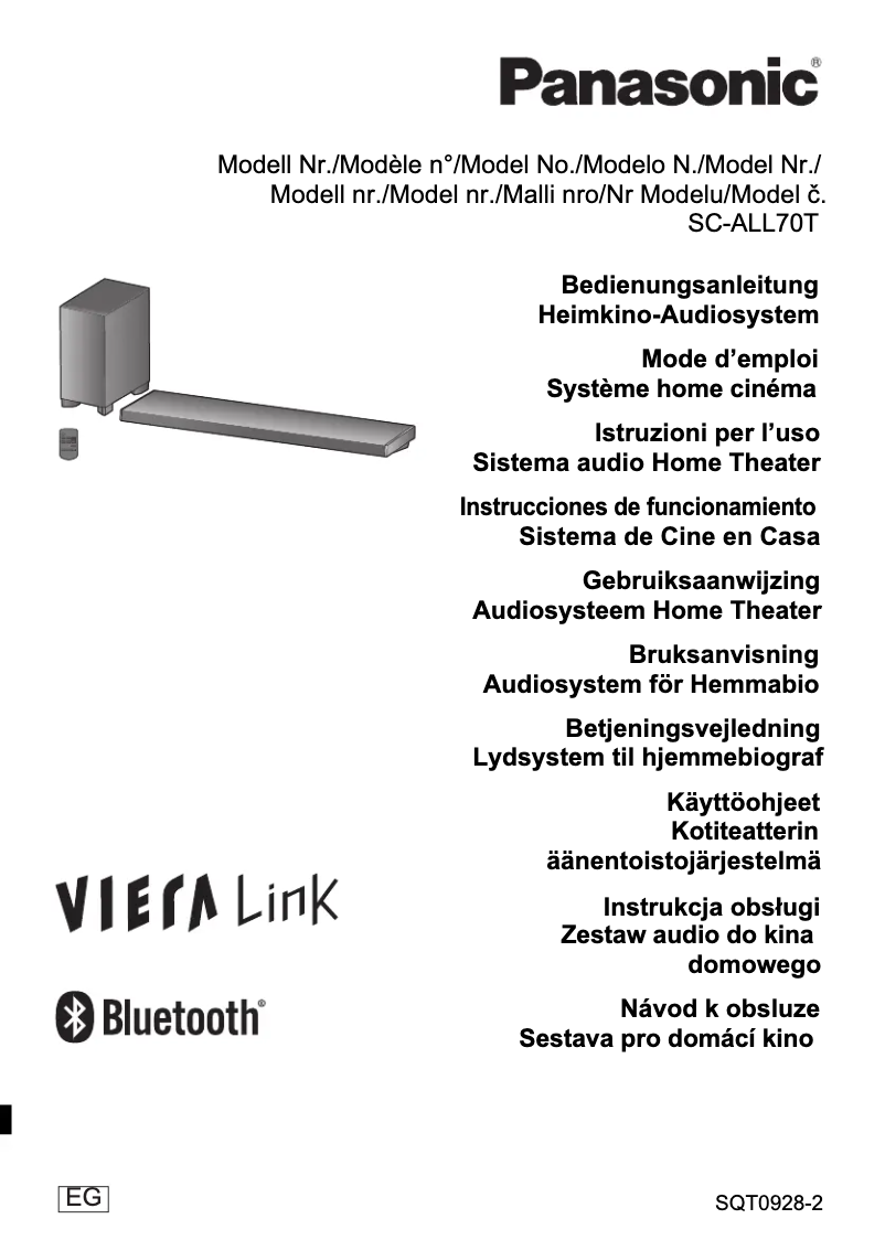 First page image of the manual for SC-ALL70T