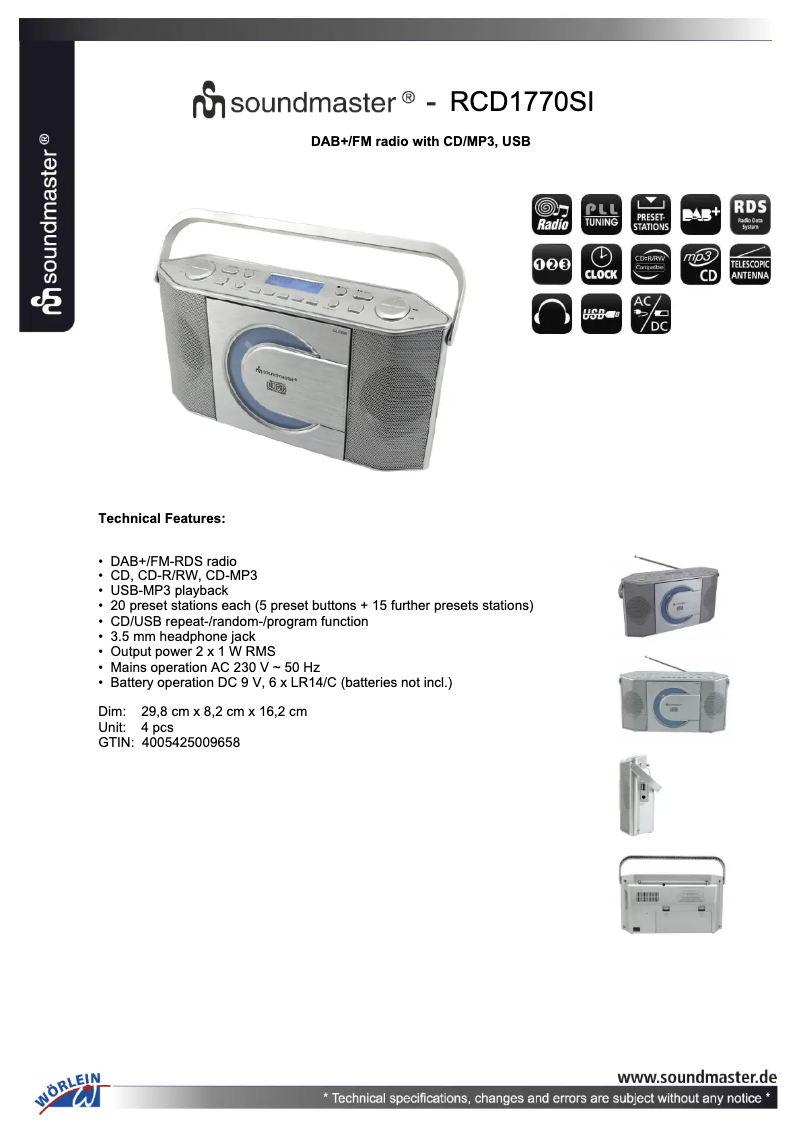 First page image of the manual for RCD1770