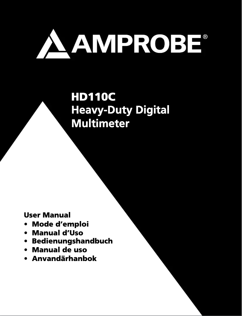 First page image of the manual for HD110C