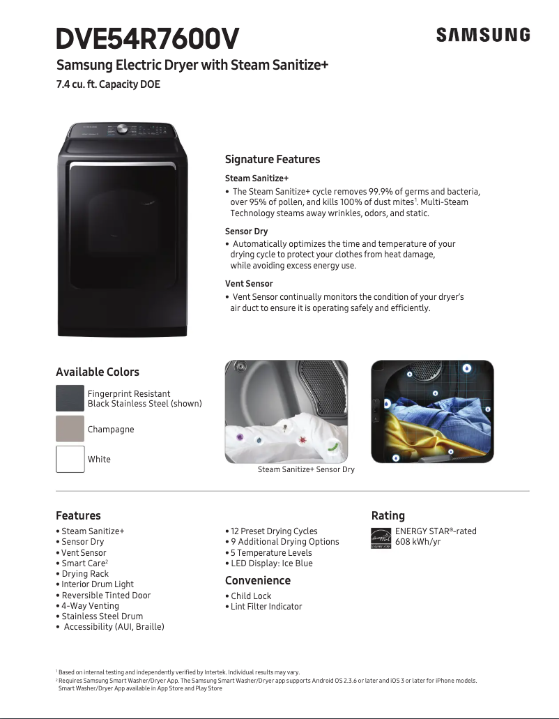 First page image of the manual for DVE54R7600C