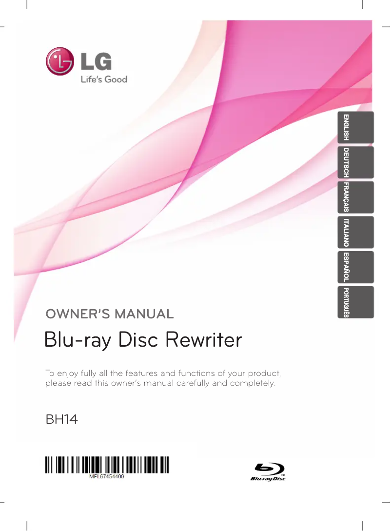 Page 1 of the manual User Manual LG BH14NS40