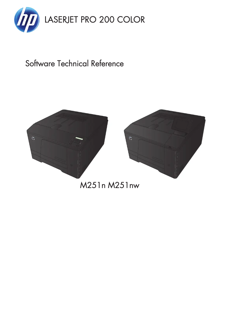Page 1 of the manual User Manual HP LaserJet Pro 200 Color Printer M251N