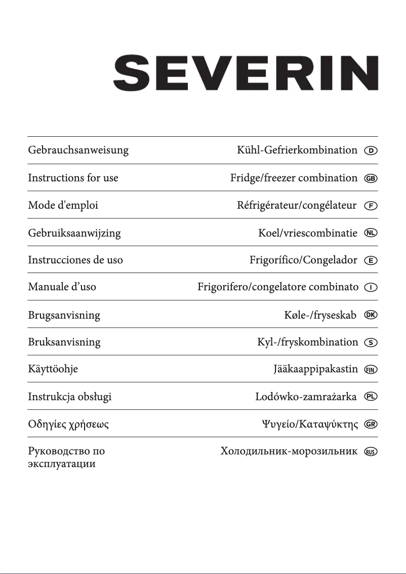 Page 1 of the manual User Manual Severin KS 9780