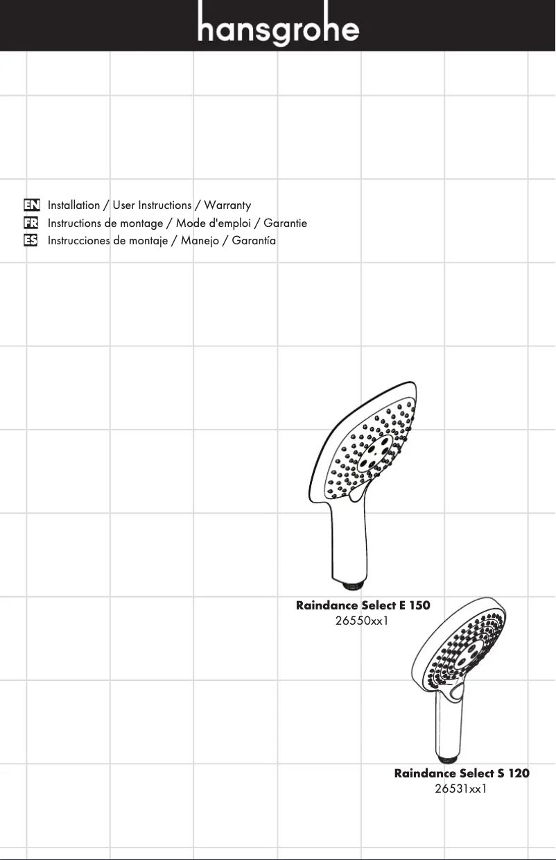 Page 1 of the manual User Manual Hansgrohe 26531001