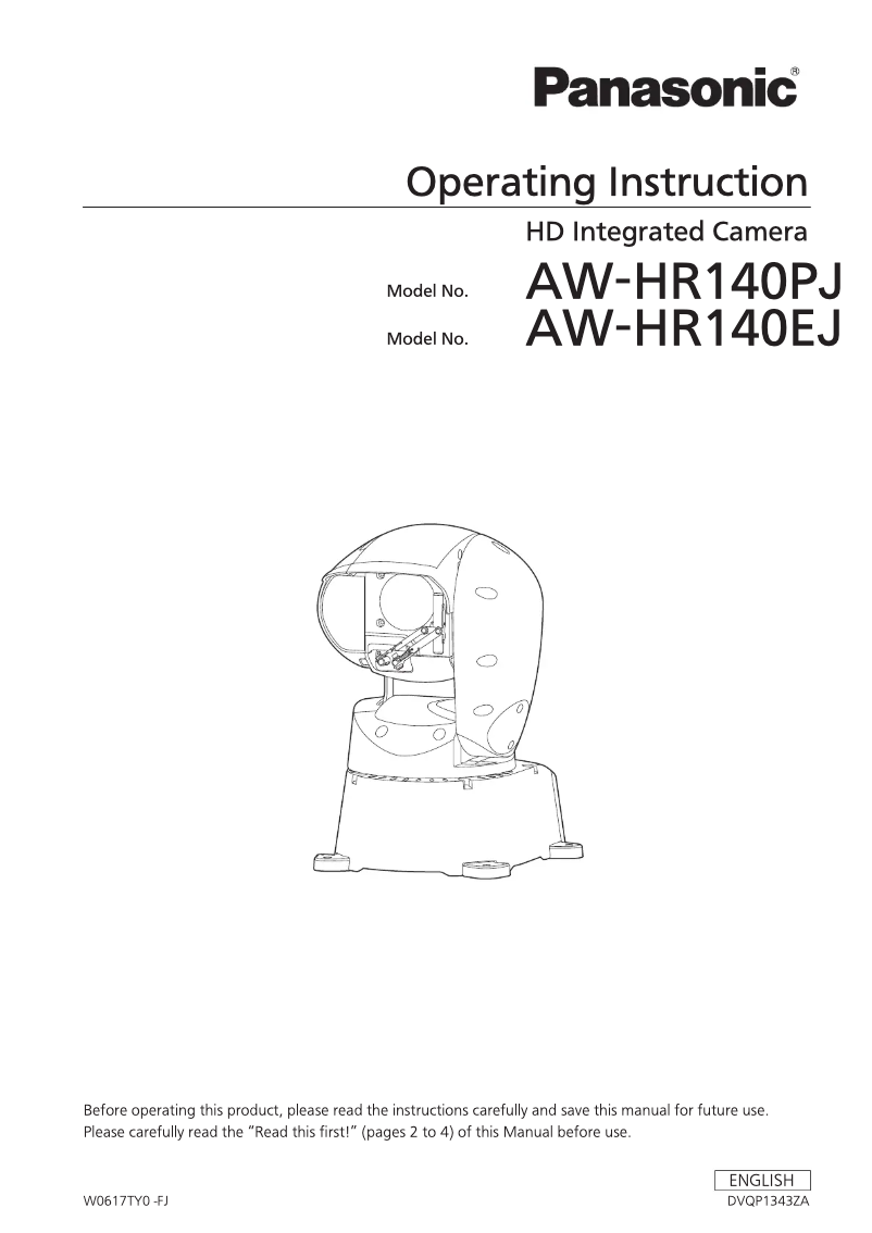 First page image of the manual for AW-HR140