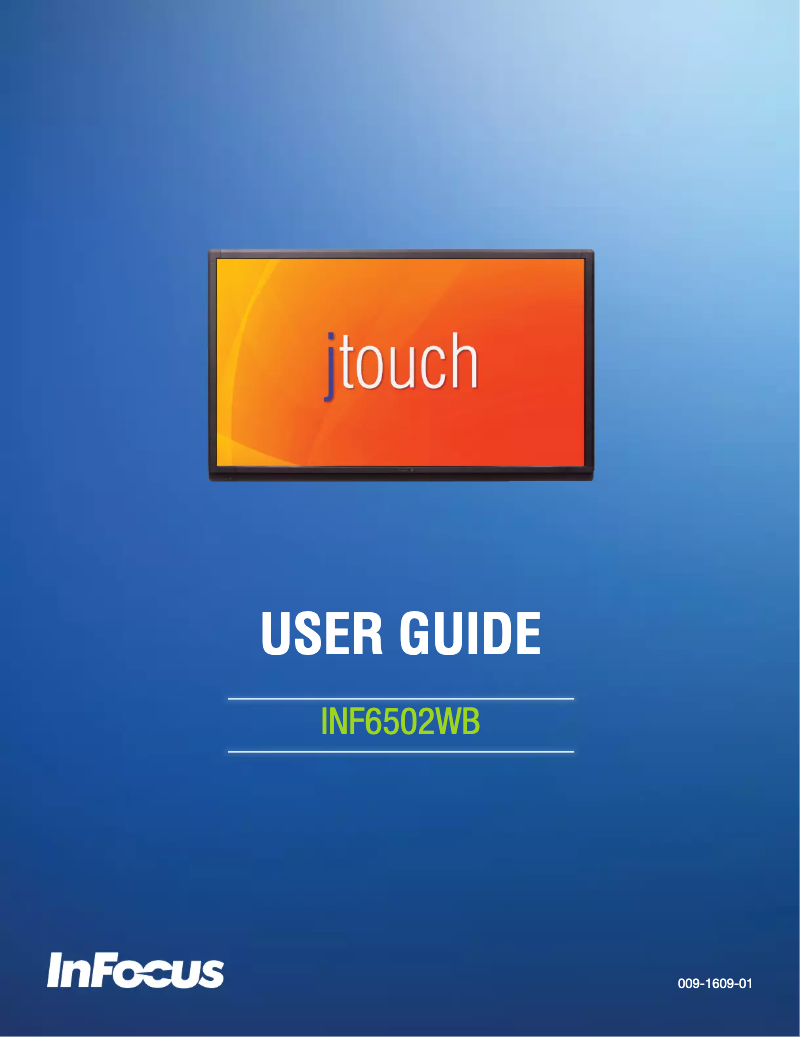 First page image of the manual for JTouch 65" Whiteboard