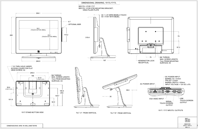 First page image of the manual for 1717L Rev B