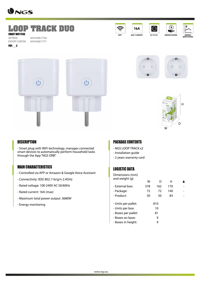 Page 1 of the manual User Manual NGS LOOP Track DUO