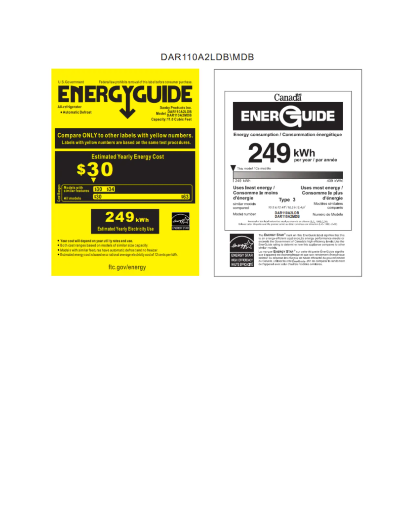 Page 1 of the manual Energy Label Danby DAR110A2LDB