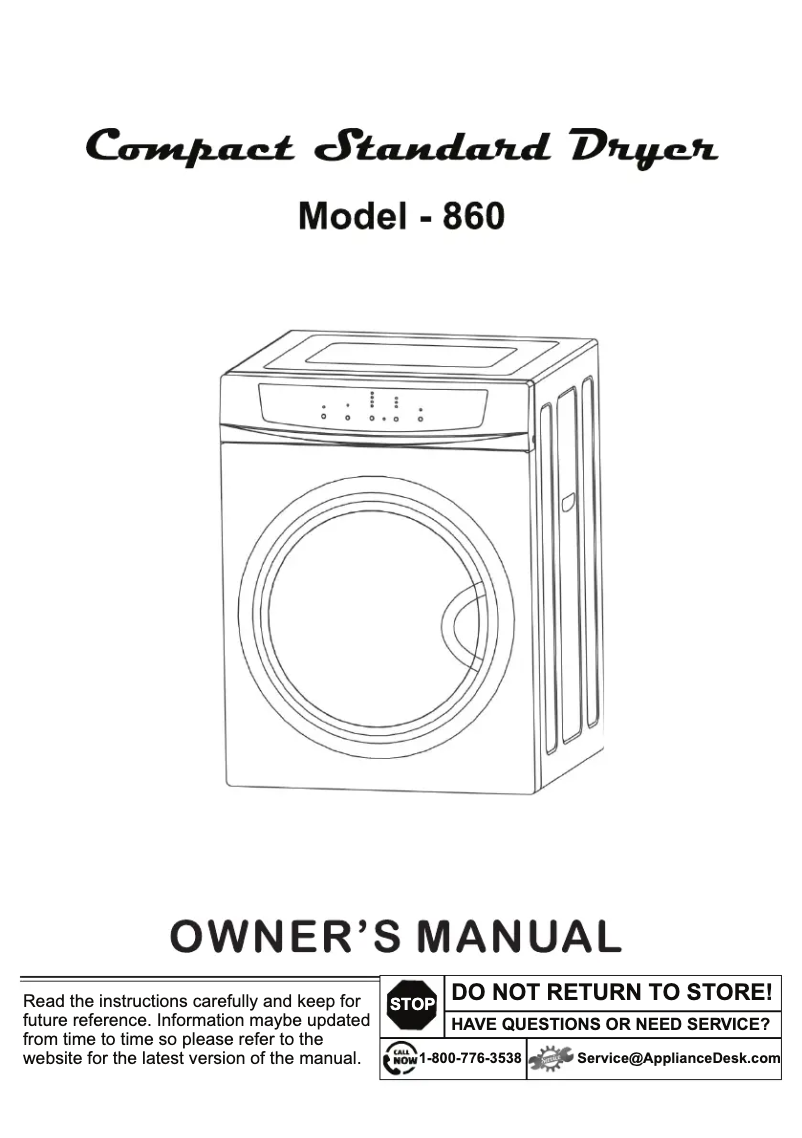 Page 1 of the manual User Manual Equator ED 860 V