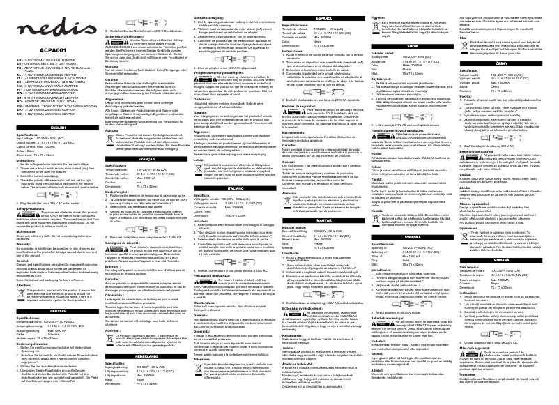 Page 1 of the manual User Manual Nedis ACPA001