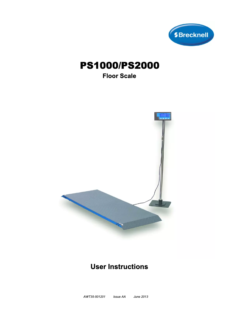 Page 1 of the manual User Manual Brecknell PS2000