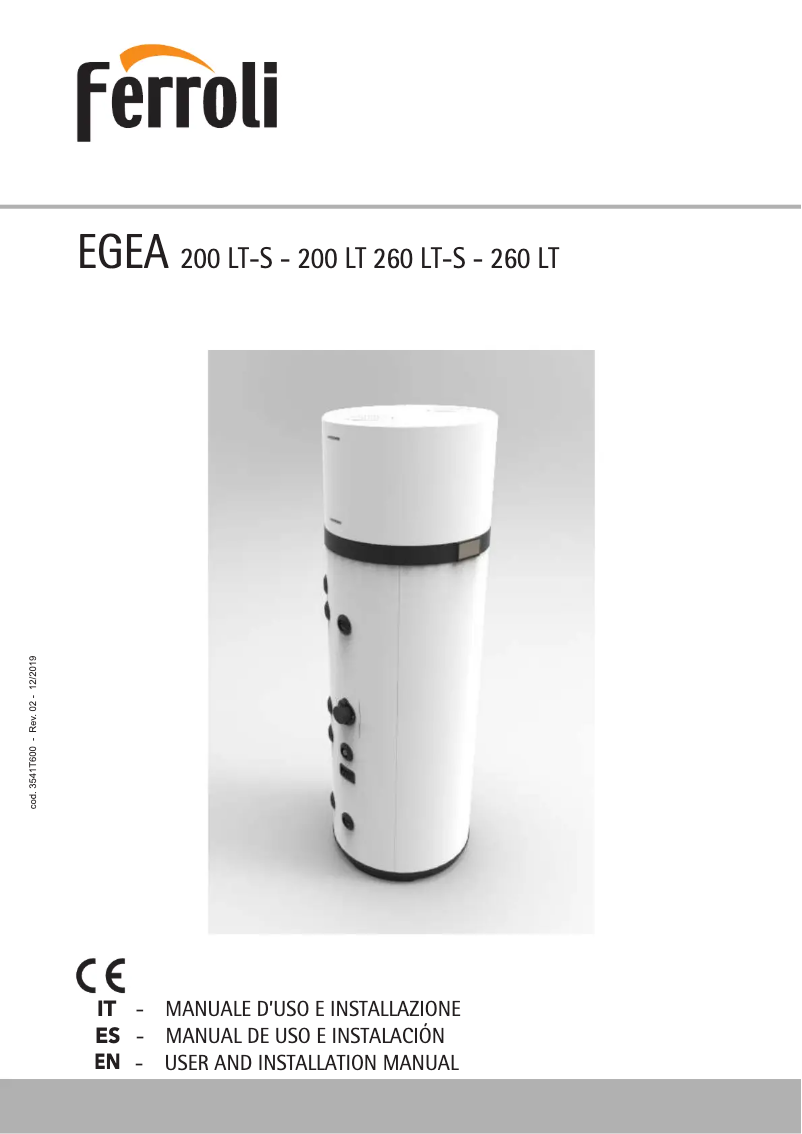 Page 1 of the manual User Manual Ferroli Egea 260 LT